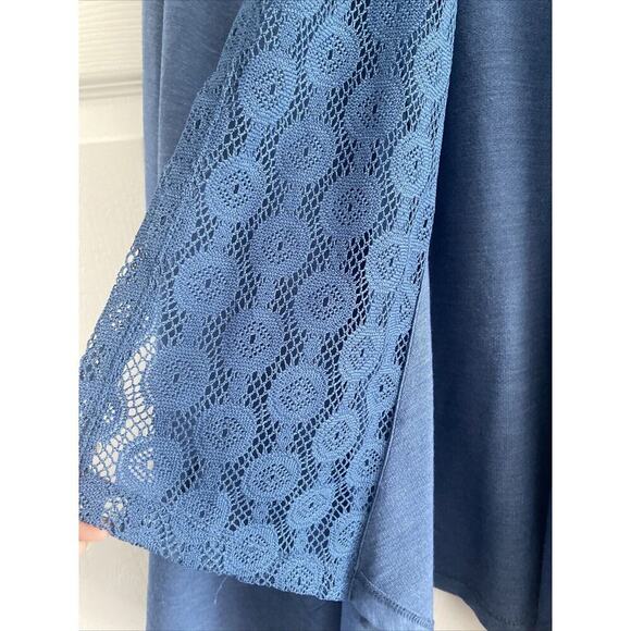 Live and Let Live Blue Open Cardigan Lace Cottage Feminine XL NEW‎ - Picture 3 of 5